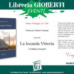 Locandina della presentazione del libro La Locanda Vittoria scritta da Giuliano Giorgetti. 